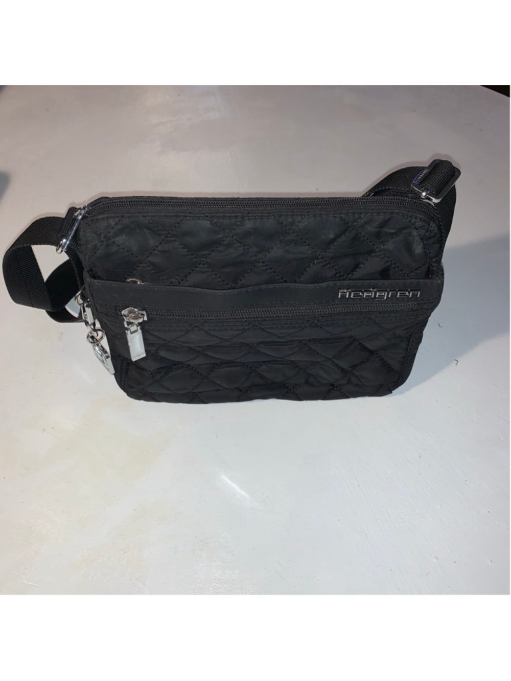 Women's Hedgren Black Quilted Crossbody Bag One Size with red Interior - Picture 2 of 16
